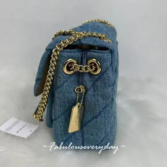 Coach Elodie Crossbody Bag In Regenerative Cotton With Quilting CDC05 Indigo NWT - Picture 4 of 8